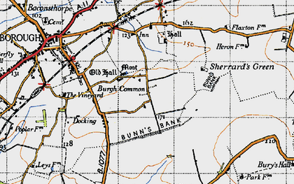Old map of Burgh Common in 1946