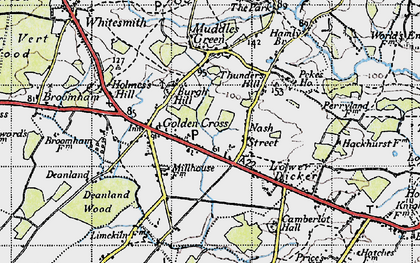 Old map of Burgh Hill in 1940