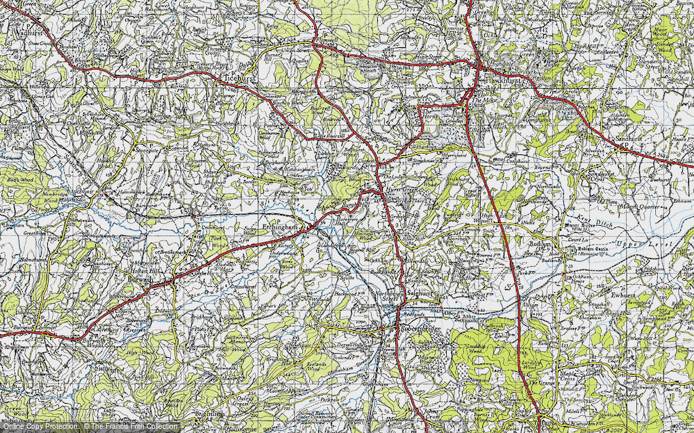 Old Map of Burgh Hill, 1940 in 1940
