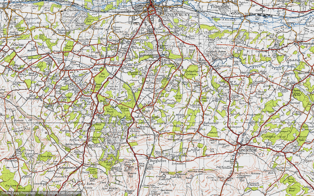 Old Map of Burghclere, 1945 in 1945