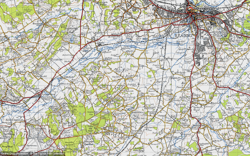 Old Map of Burghfield, 1945 in 1945