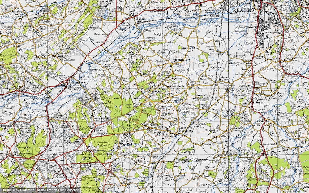 Old Map of Burghfield Common, 1945 in 1945