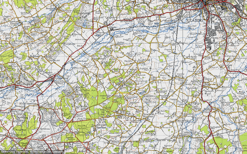 Old Map of Burghfield Hill, 1945 in 1945