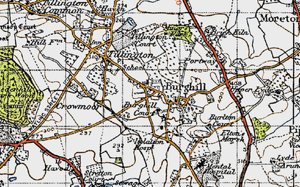 Old map of Burghill in 1947