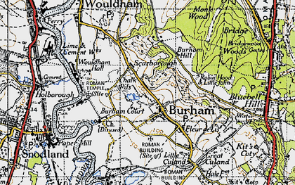 Old map of Burham in 1946