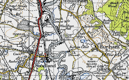 Old map of Burham Court in 1946