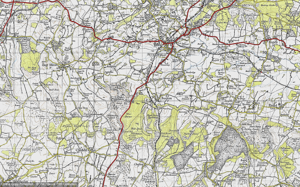 Old Map of Buriton, 1945 in 1945