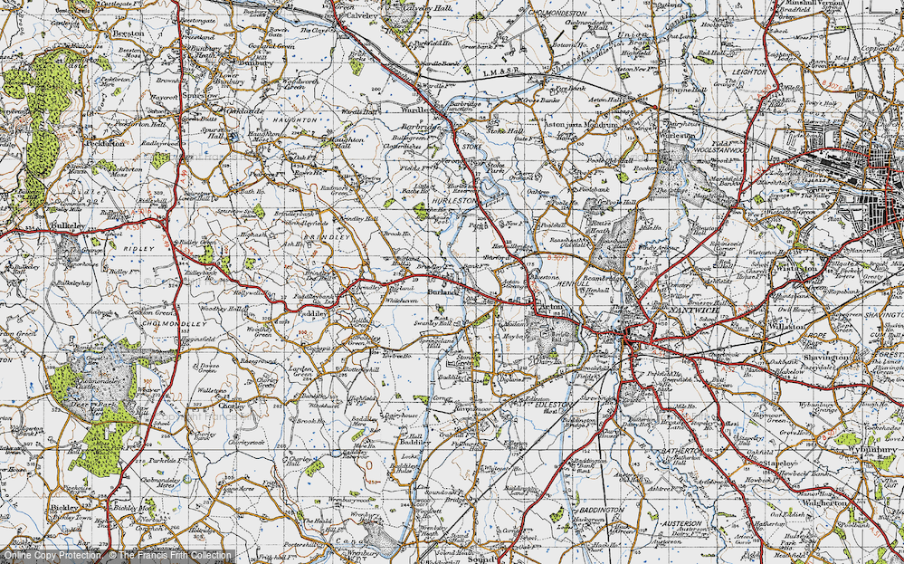 Old Map of Burland, 1947 in 1947