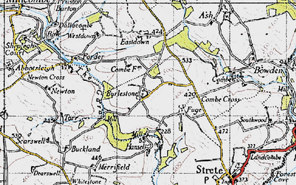 Old map of Burlestone in 1946