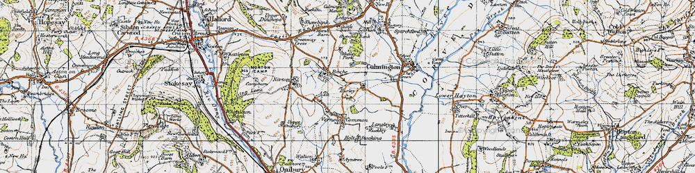 Old map of Burley in 1947
