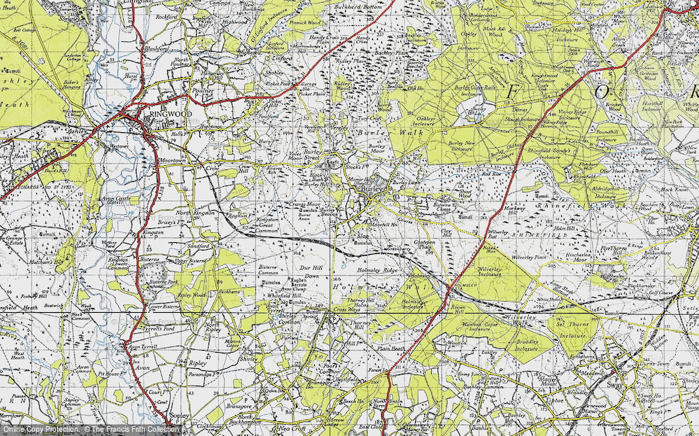 Old Map of Burley Beacon, 1940 in 1940