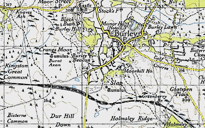 Old map of Burley Beacon in 1940
