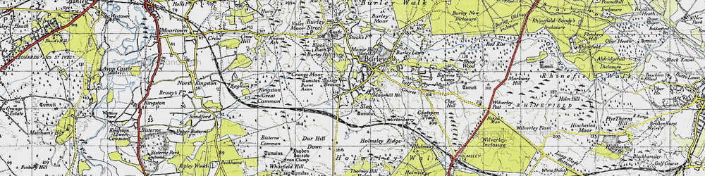 Old map of Burley Beacon in 1940
