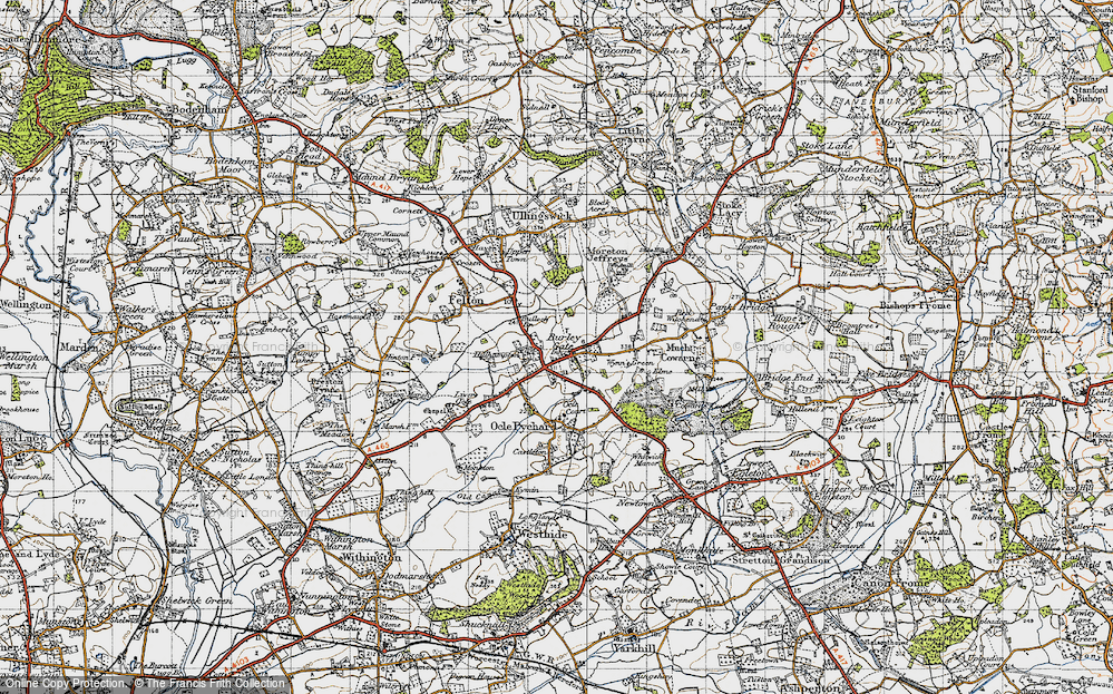 Old Map of Burley Gate, 1947 in 1947