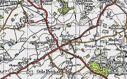 Old map of Burley Gate in 1947