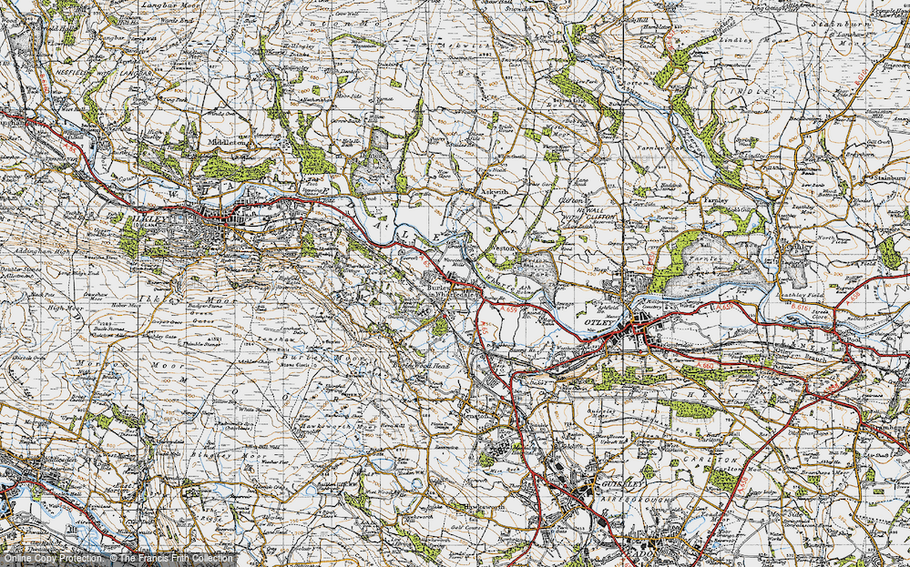 Old Map of Burley in Wharfedale, 1947 in 1947