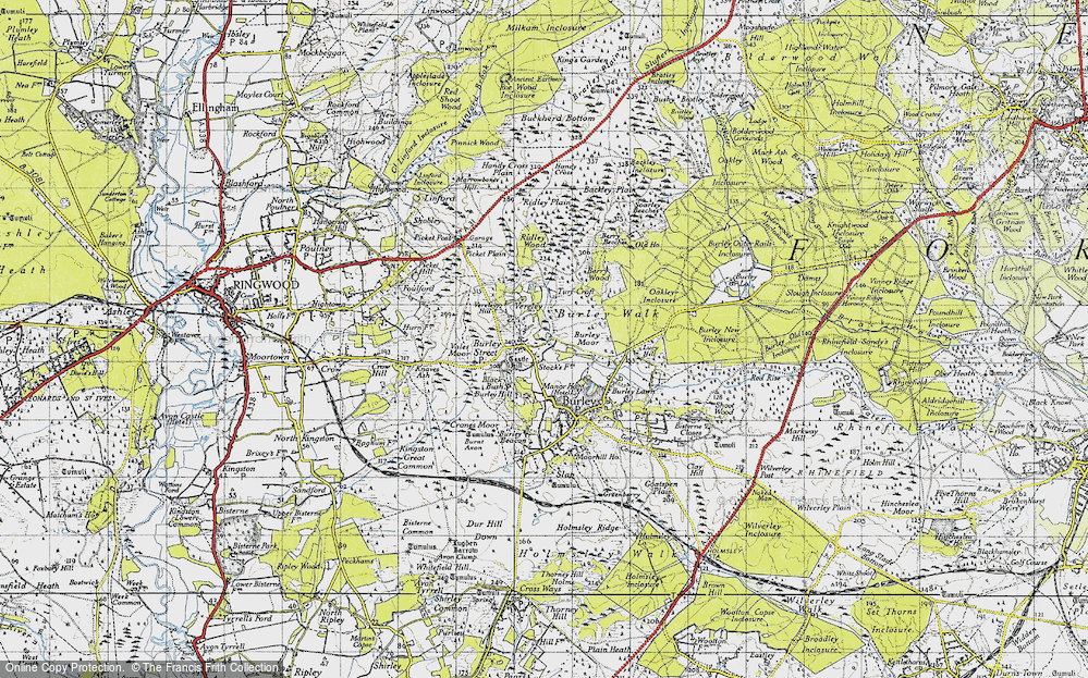 Old Map of Historic Map covering Berry Beeches in 1940