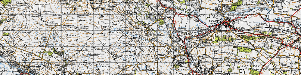 Old map of Burley Woodhead in 1947