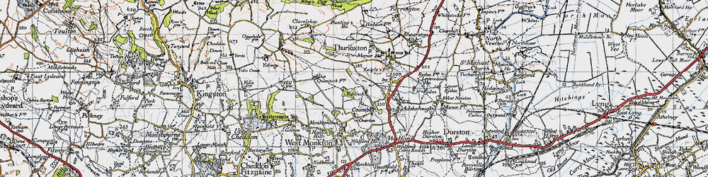 Old map of Burlinch in 1946