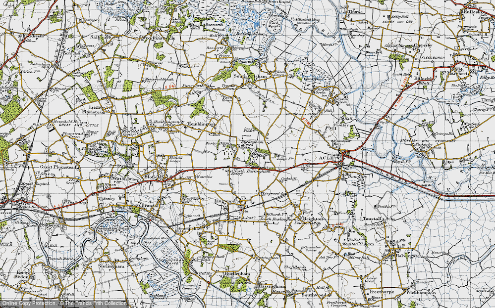 Old Map of Burlingham Green, 1945 in 1945