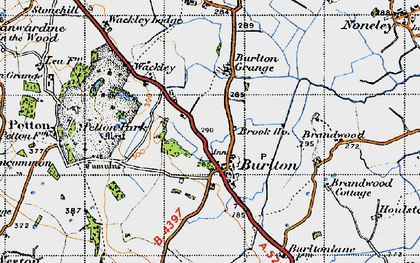 Old map of Burlton in 1947