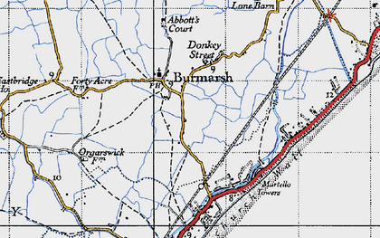 Old map of Burmarsh in 1940