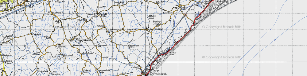 Old map of Burmarsh in 1940