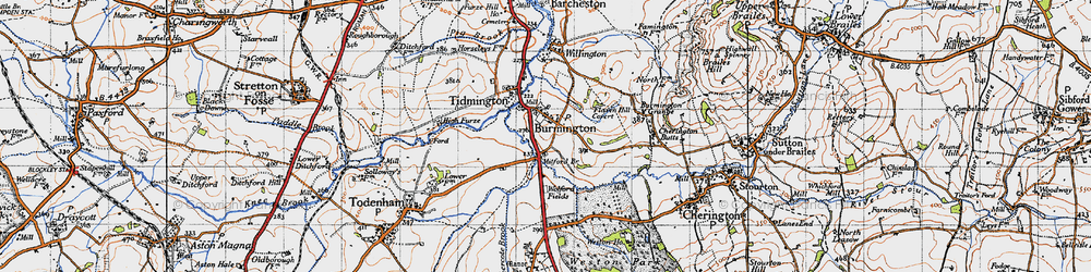 Old map of Burmington in 1946