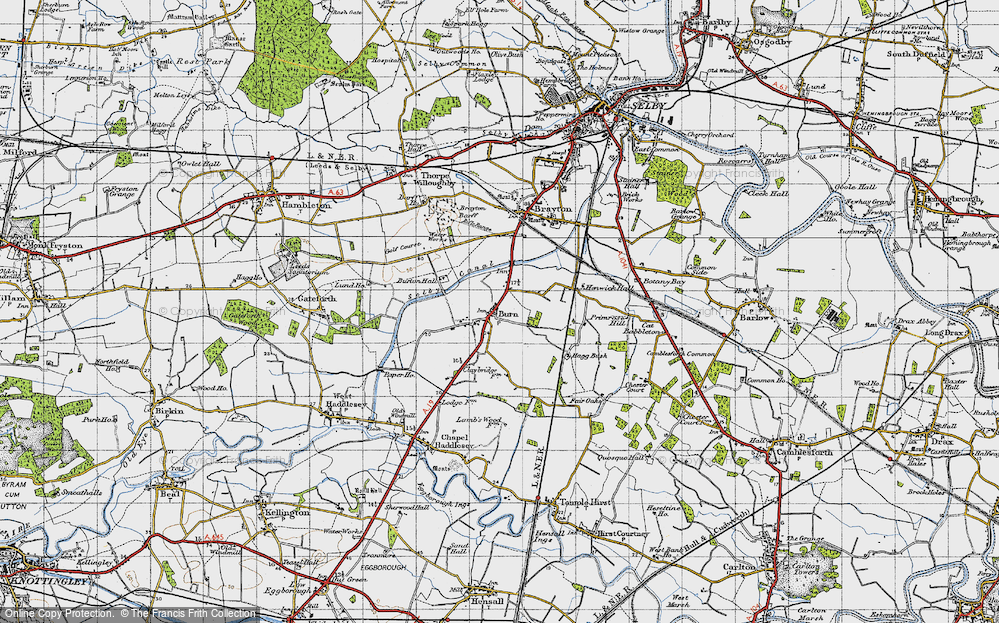 Old Map of Burn, 1947 in 1947