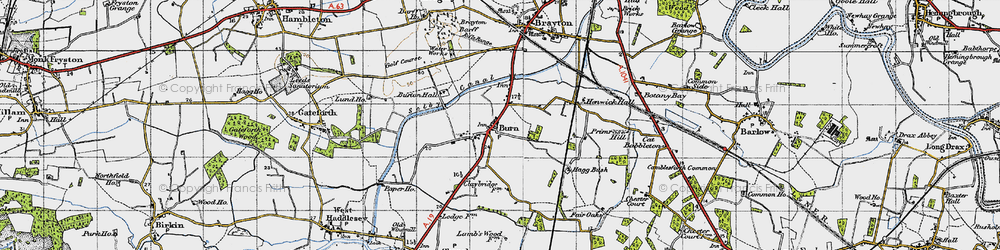 Old map of Burn in 1947