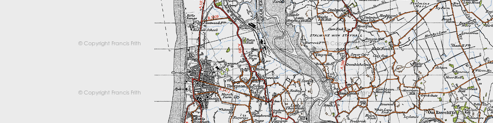 Old map of Burn Naze in 1947