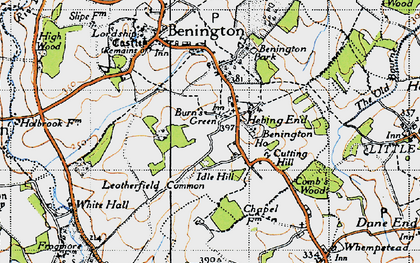 Old map of Burn's Green in 1946