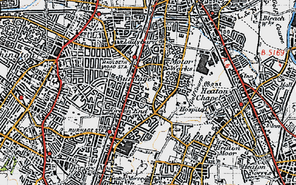Old map of Burnage in 1947