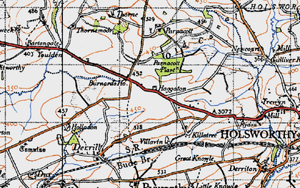 Old map of Burnard's Ho in 1946