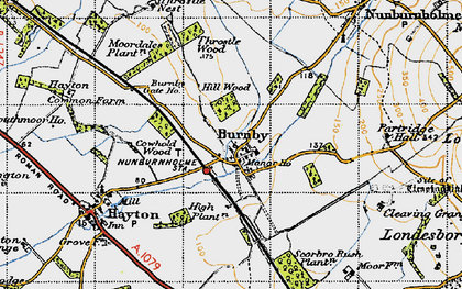 Old map of Burnby in 1947