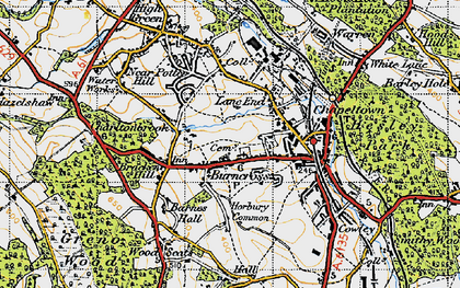 Old map of Burncross in 1947