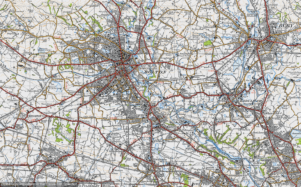 Old Map of Burnden, 1947 in 1947