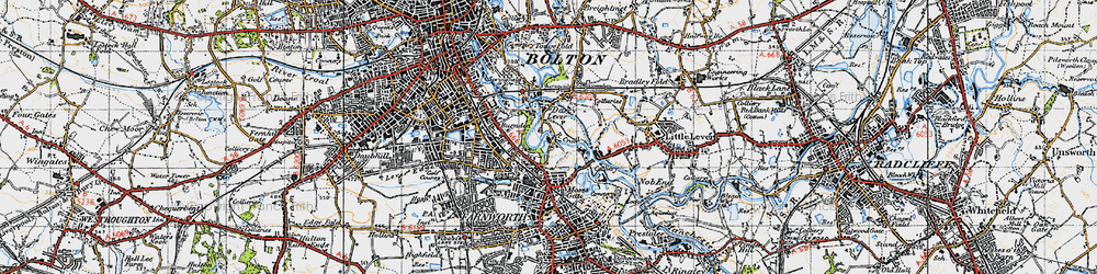 Old map of Burnden in 1947
