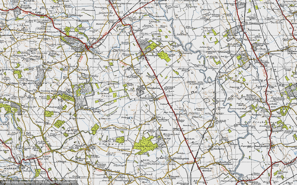 Old Map of Burneston, 1947 in 1947