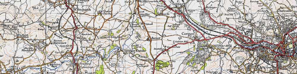 Old map of Burnett in 1946