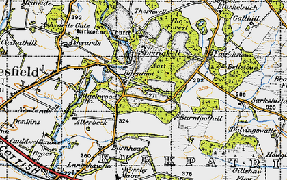 Old map of Burnfoot in 1947