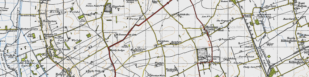 Old map of Wootton Dale in 1947