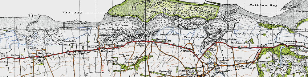 Old map of Burnham Deepdale in 1946