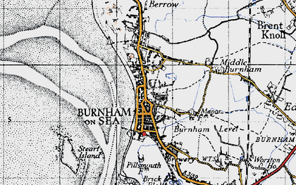 Old map of Burnham-on-Sea in 1946
