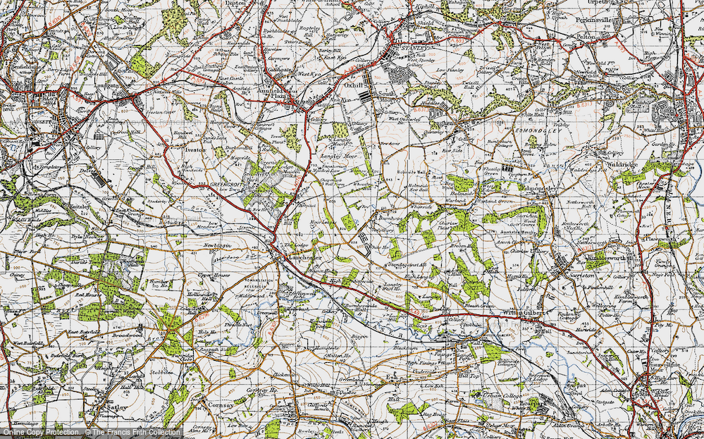 Old Map of Burnhope, 1947 in 1947