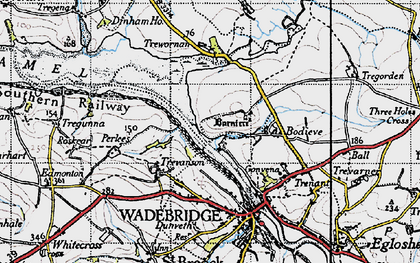 Old map of Burniere in 1946