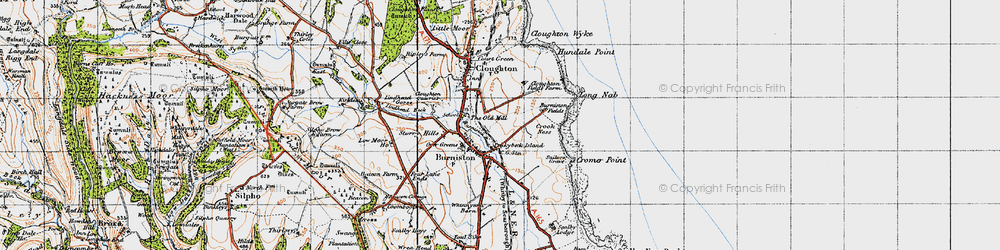 Old map of Burniston Beck in 1947