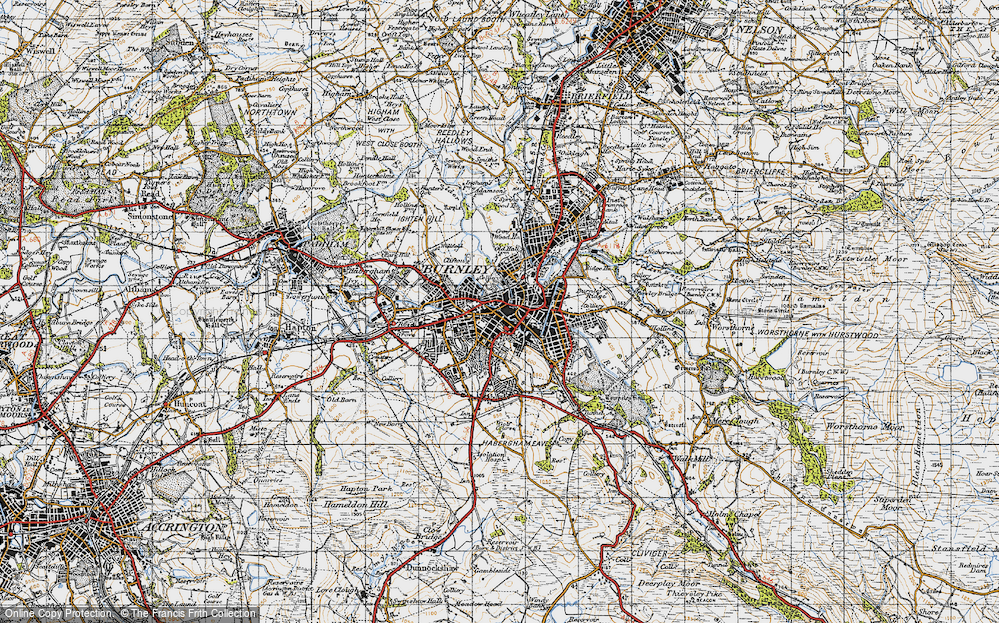Old Map of Burnley, 1947 in 1947