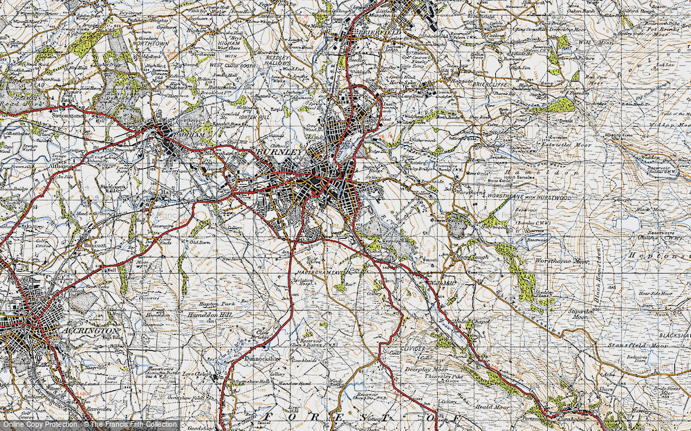 Old Map of Burnley Wood, 1947 in 1947
