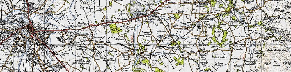 Old map of Burnrigg in 1947